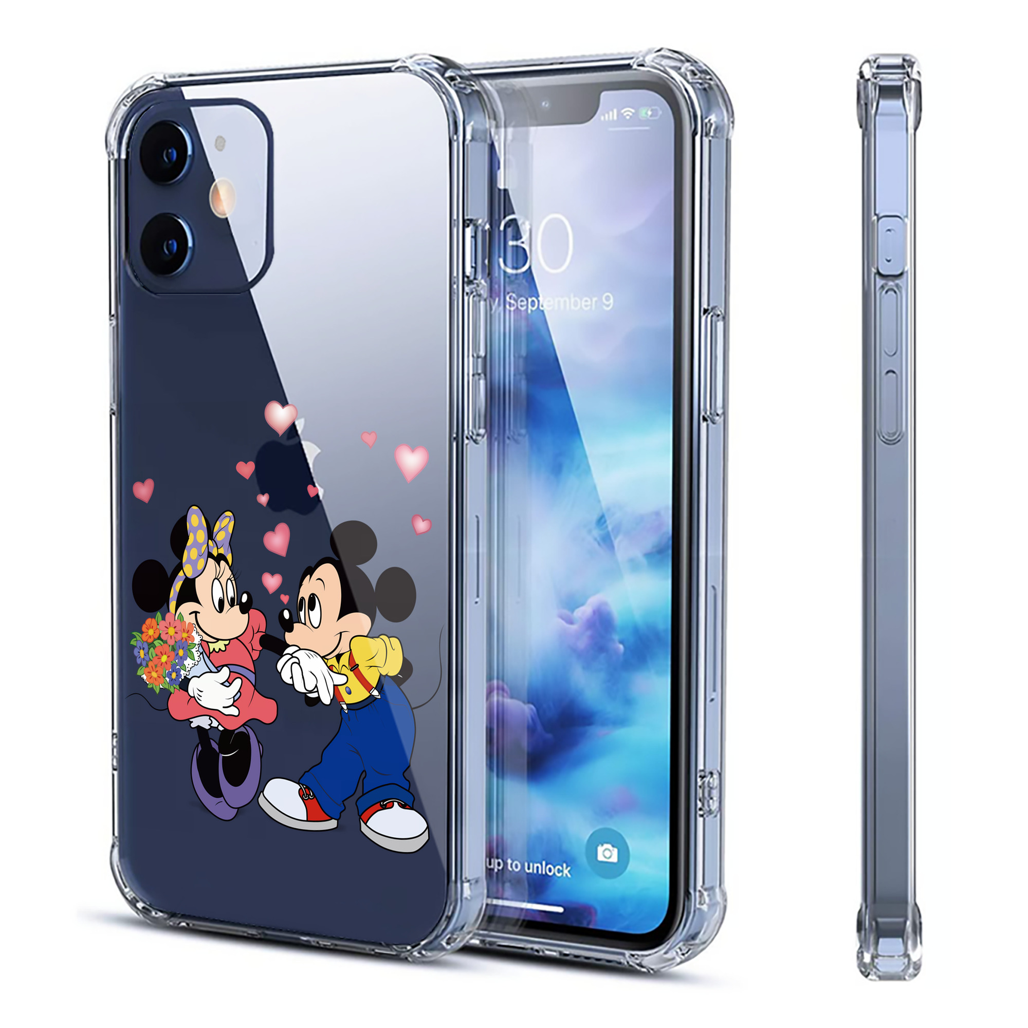 （画像用） ミッキーマウス Mickey Mouse 【iPhone 12シリーズ対応】透明スマホケース（クリアソフトケース）